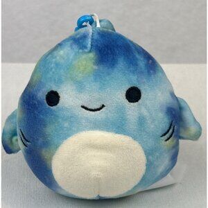 Squishmallows Sealife Squad Luther the Shark 3in Blue Tye Dye Clip On Plush